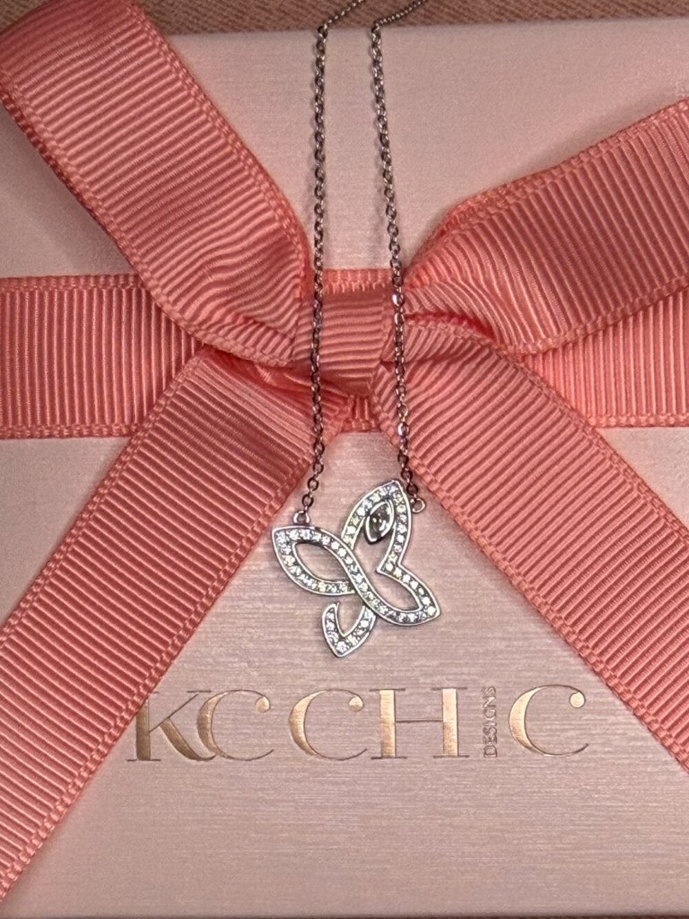 Sparkling Butterfly Necklace in .925 Sterling Silver - 18 inches